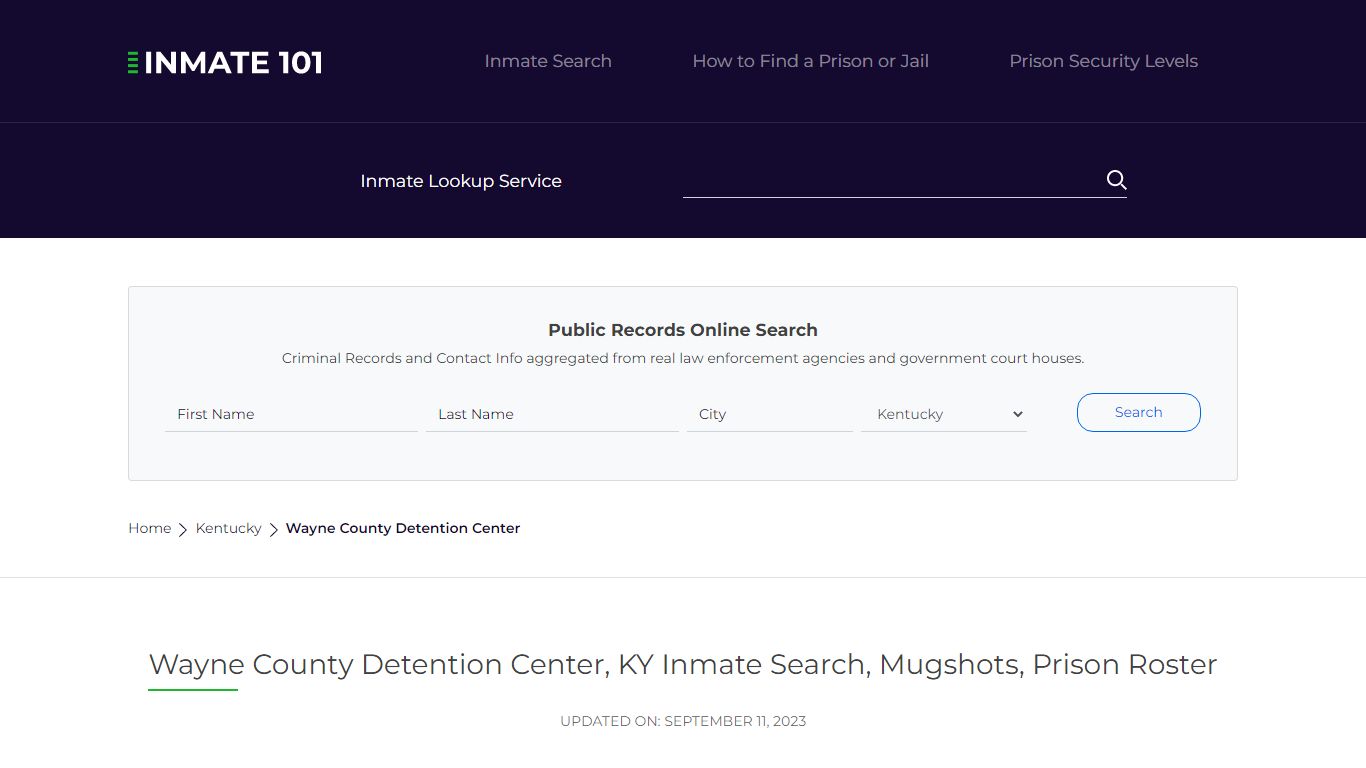 Wayne County Detention Center, KY Inmate Search, Mugshots, Prison ...